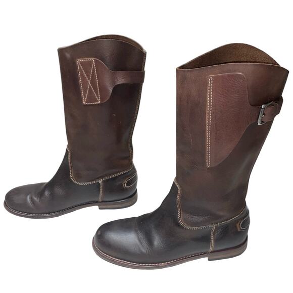 TREMP Brown Leather Tall Riding Boots      Size: EU 37 / US 7 - Picture 3 of 8